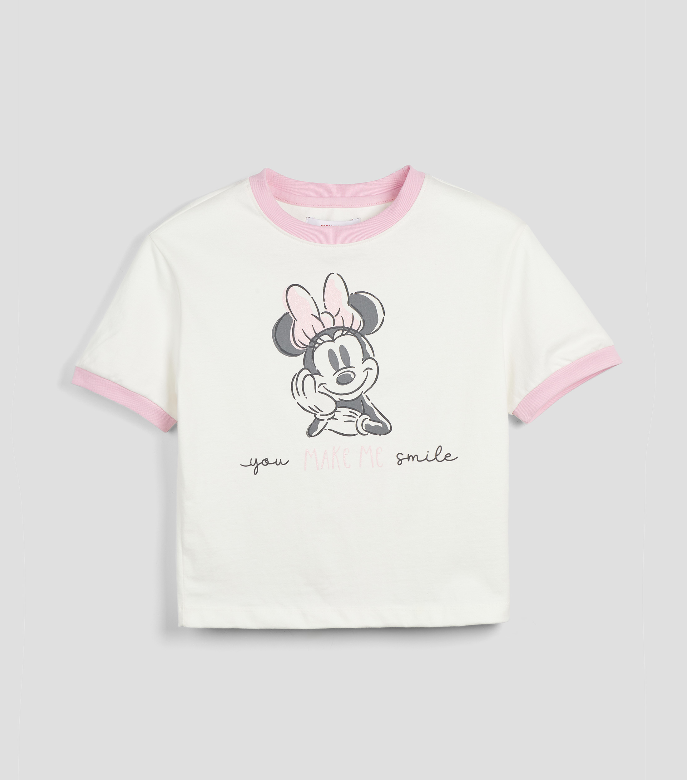 Playera cuello redondo manga corta con estampado Niña